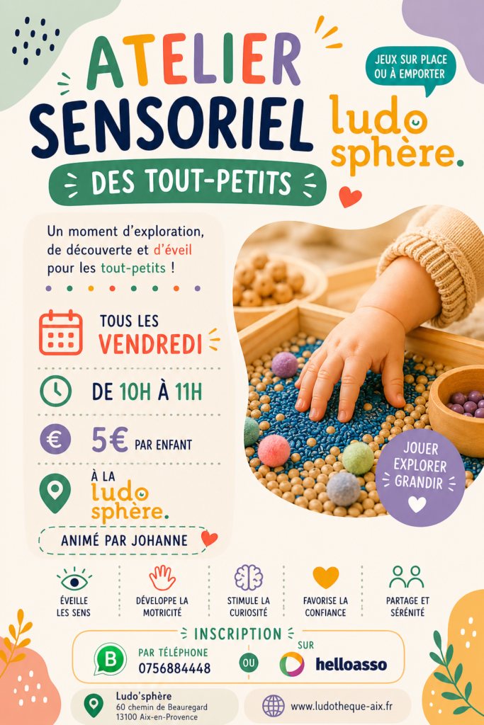 atelier sensoriel bébé Aix-en-Provence Ludo’sphère